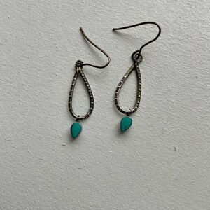 Elegant Silver and Turquoise Drop Earrings